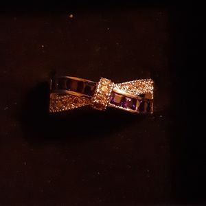 NWOT 925 sterling silverPURPLE AND DIAMONIQUE RING
